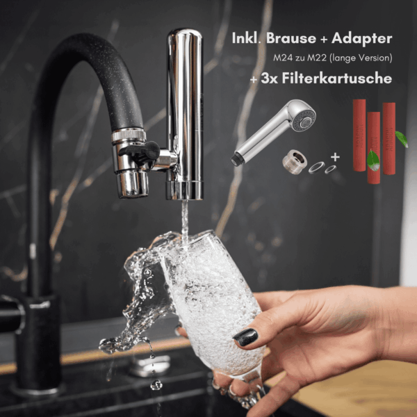 Hydrolife "Cascade" Wasserfilter mit Küchenbrause KWC - Jahres-Set
