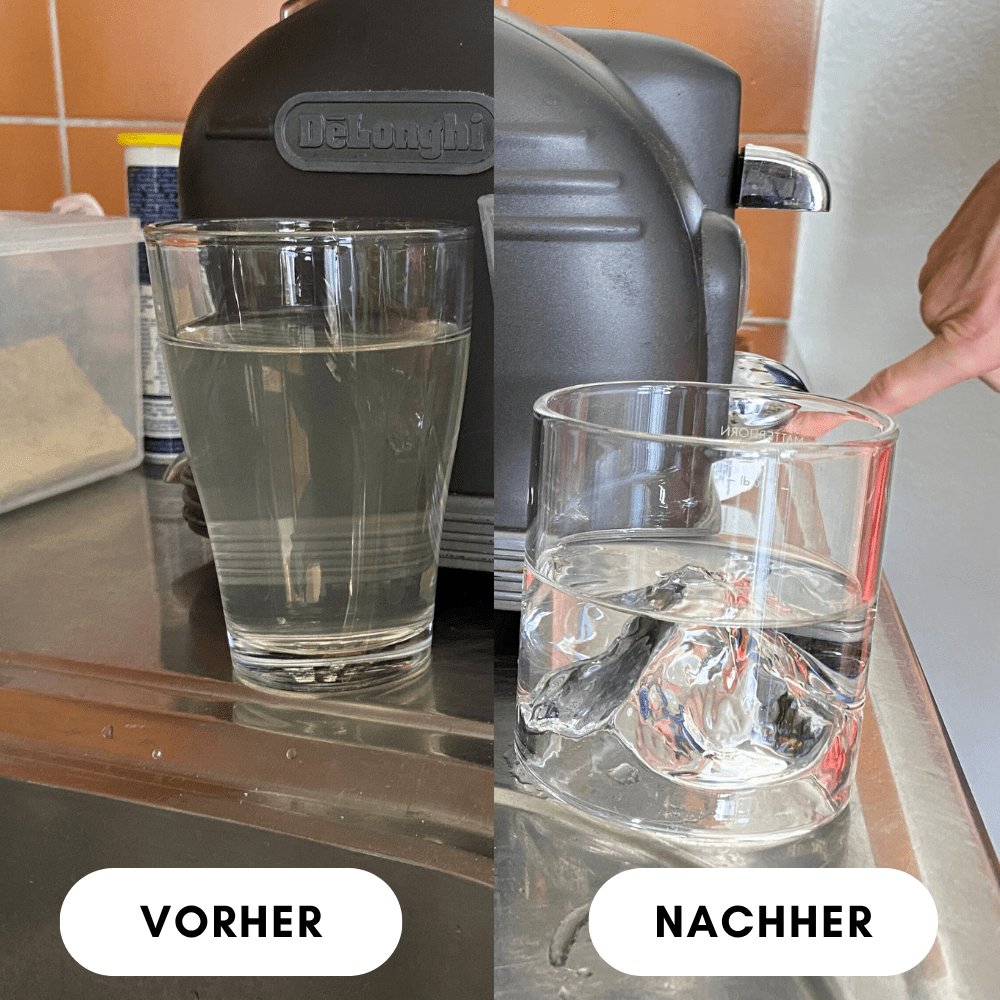 Vorher-Nachher Vergleich Wasserfilter Bewertung