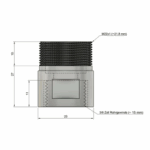 Gewindeadapter Edelstahl - M22 Aussengewinde auf 3/8 Zoll Innengewinde Rohrgewinde