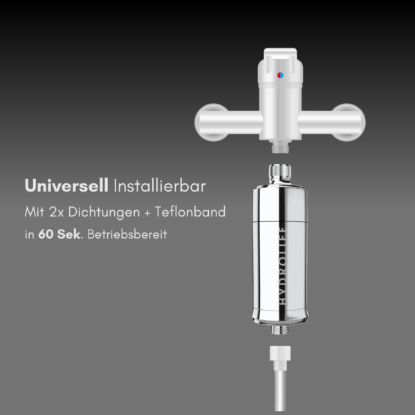 Hydrolife "Inline" Duschfilter - Starter-Set