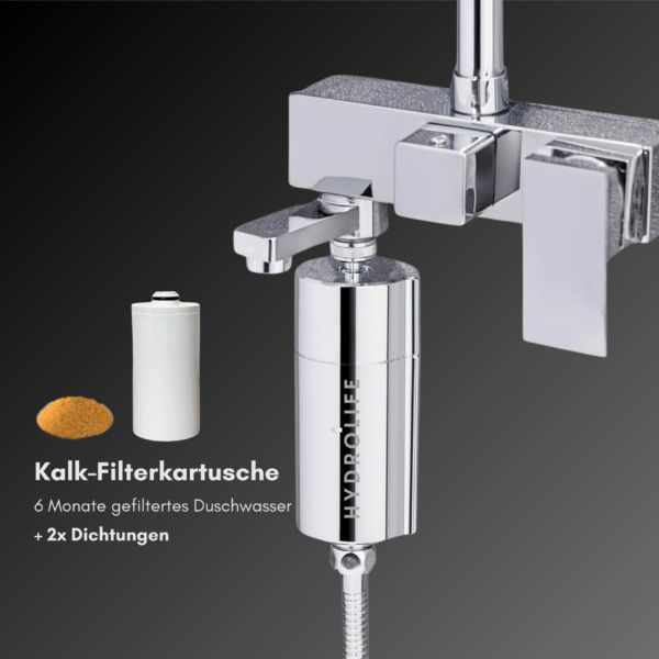 Hydrolife Filterkartusche Ersatz für "Inline" Duschfilter - 6 Monate gefiltertes Duschwasser