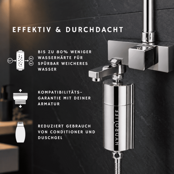 Weiches & Reines Duschwasser - Hydrolife "Inline" Duschfilter
