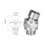 Gewindeadapter - 1/2" Duscharmatur Kugelgelenk