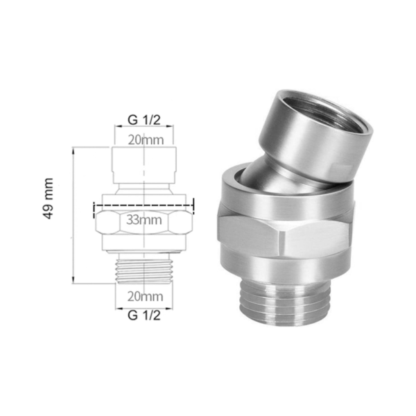 Gewindeadapter - 1/2" Duscharmatur Kugelgelenk